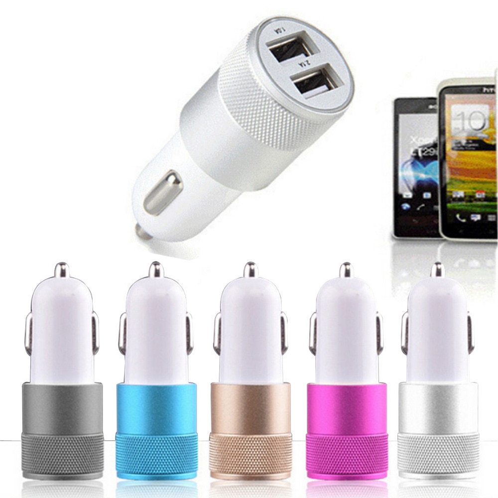 3.0/2.0 Auto charger aluminium dual USB Universele Voor iphone samsung xiaomi LG 3.1A cargador para auto universele carga rapida LED