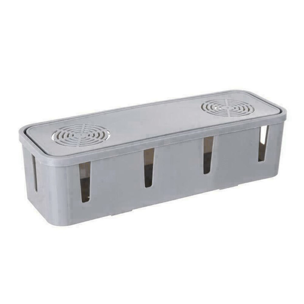 Cable Storage Box Case Wire Cable Management Socket Safety Storage Organizer Home: gray