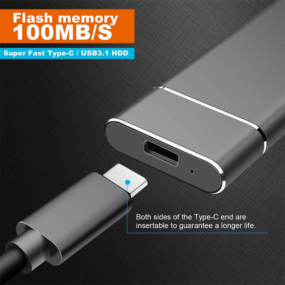 USB 3.0 2TB SSD External Hard Drive Hard Disk for Desktop Mobile Laptop Computer 3600rpm Speed Storage Memory Stick