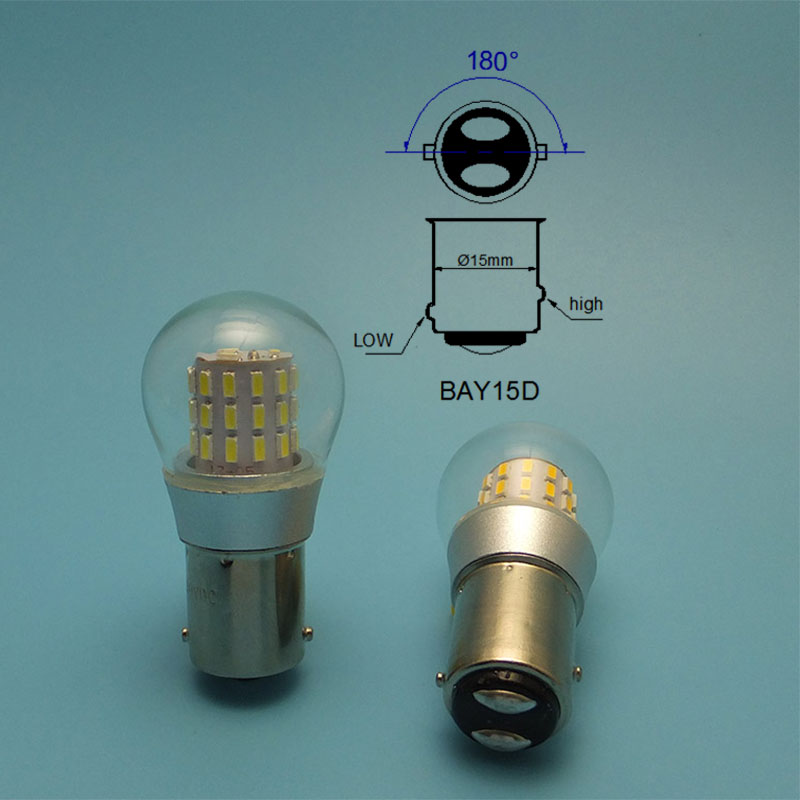 Ampoules LED S25 BA15S BA15D 12-24V, lumière stroboscopique de Navigation BAY15D, Source de stationnement pour navire, 2 pièces