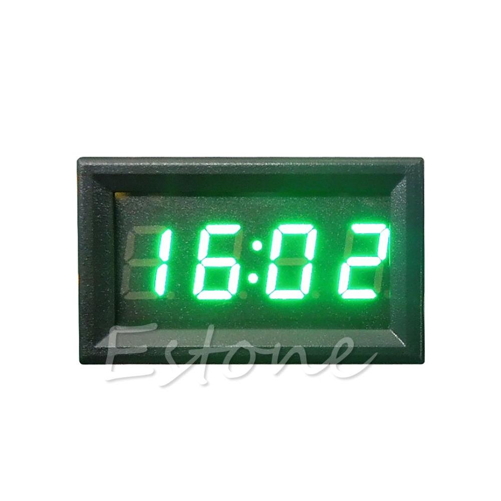 Waterdichte 12V 24V Dashboard Digitale Klok Led Display Auto Boot Vrachtwagen Motorfiets Toegang 24 Uur Touch Automotive Elektronische klok: green