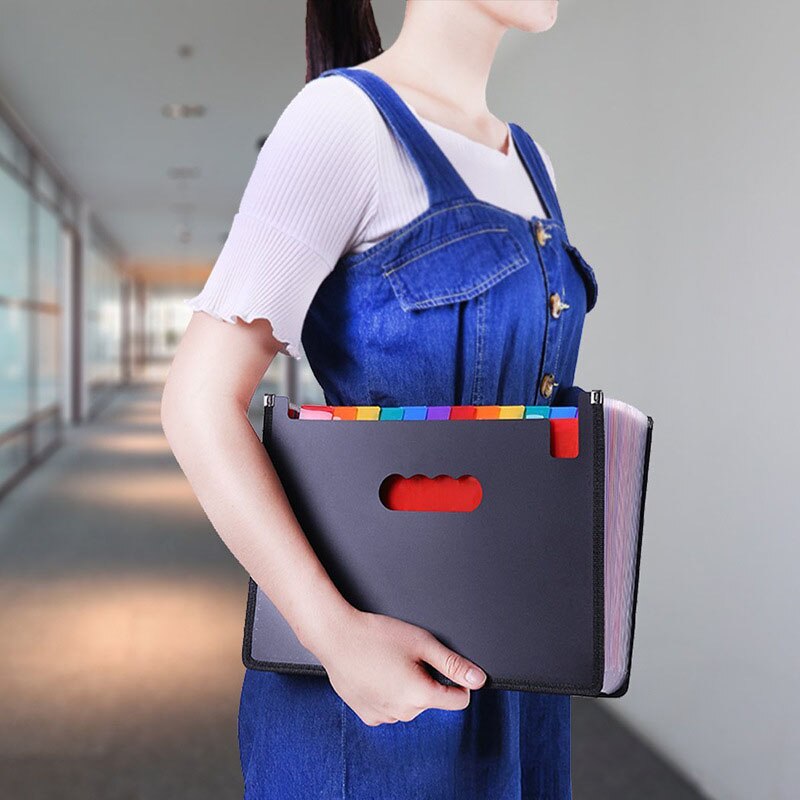 13 lommer stor regnbue  a4 dokumentmappe udvidelig filorganisator selvstående dokumentmappe business arkiveringsboks 33*23.5*3.5cm