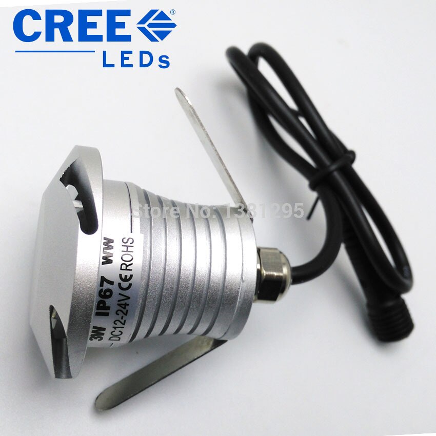 IP67 LED Deck Lights 12V 24V 3W CREE Recessed Floor Stairs Step Wall Driveway Patio Paver Underground Lamp Outdoor Spotlight