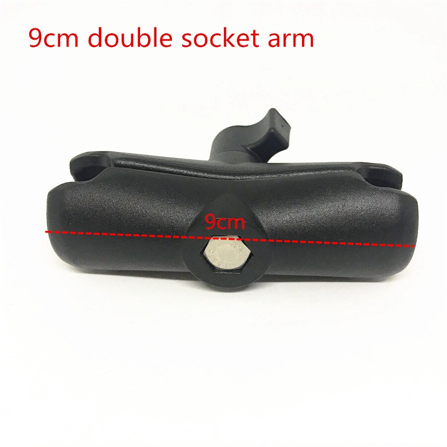 Jadkinsta aluminiumlegering dubbele socket arm 1 inch kogelmontage basisbeugel houder voor motorfiets fiets voor gopro camera: 9cm armen
