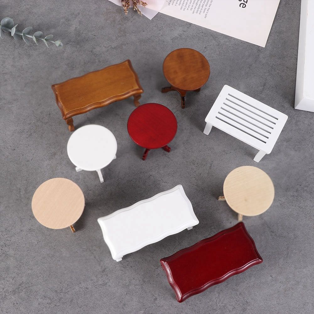 1/12 Puppenhaus Mini Holz Couch tisch Wohnzimmer Miniatur Simulation Tisch Möbel Spielzeug Puppenhaus Dekoration Zubehör