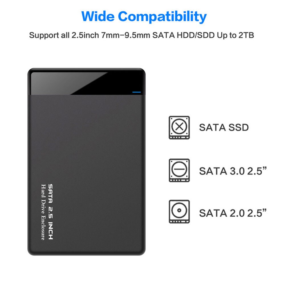 2.5 inch USB 3.0 SATA HDD SSD External Hard Drive Enclosure 6TB 5Gbps Hard Disk Box Case Shell Box