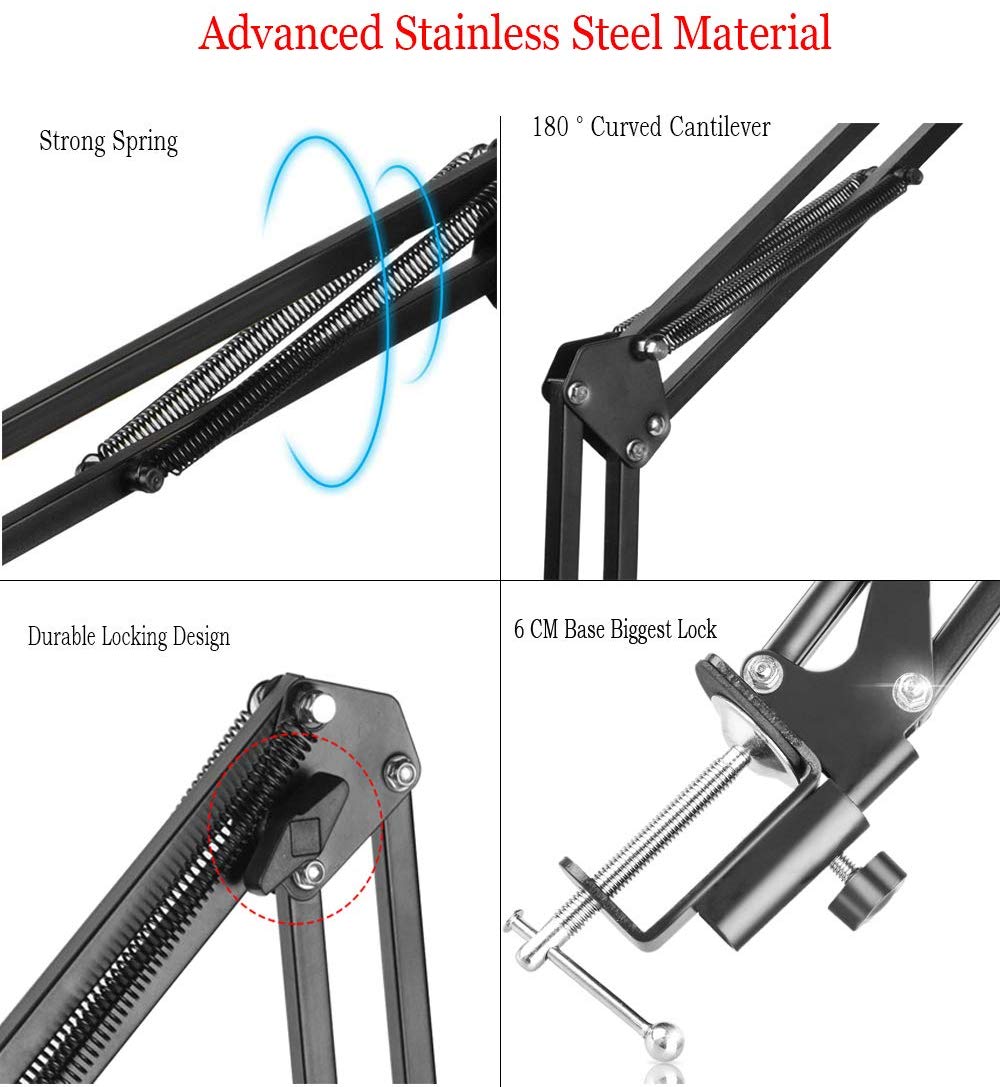 Soporte de montaje para tableta, brazo articulado de rotación de 360 ° para iPhone/iPad Mini Air Pro de 7-11 pulgadas