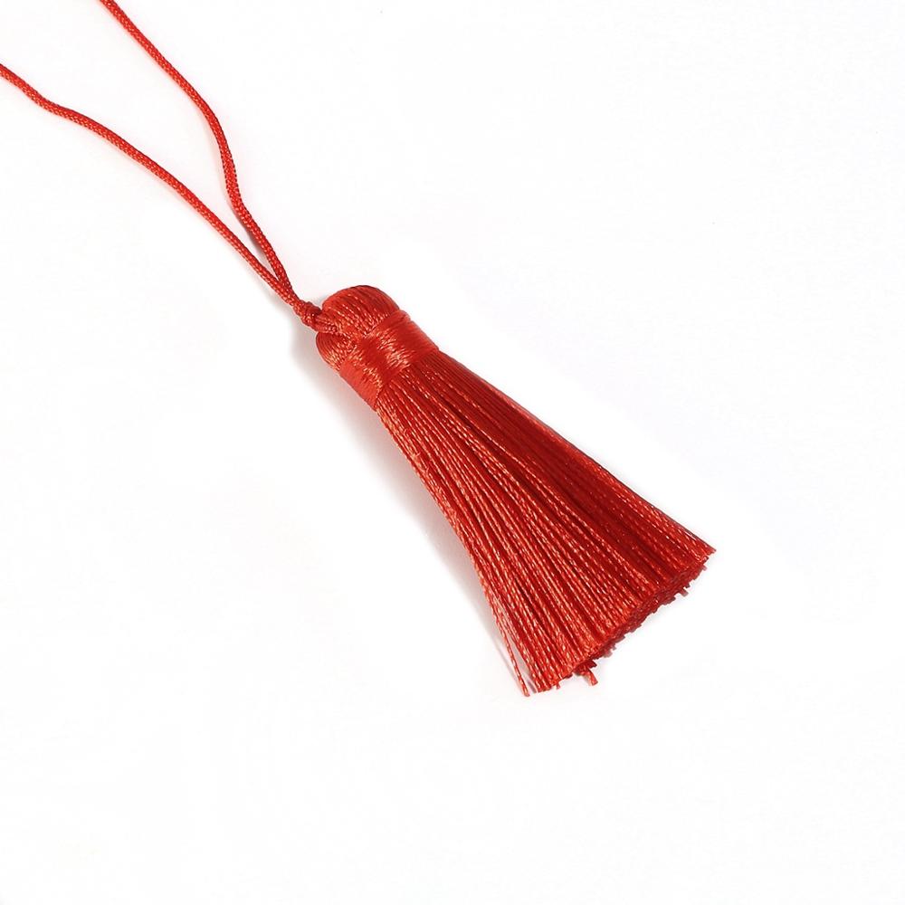 2 pçs poliéster seda borla pingente 5.5cm longo algodão borla para decoração de casamento casa diy costura cortina acessórios: Marrom