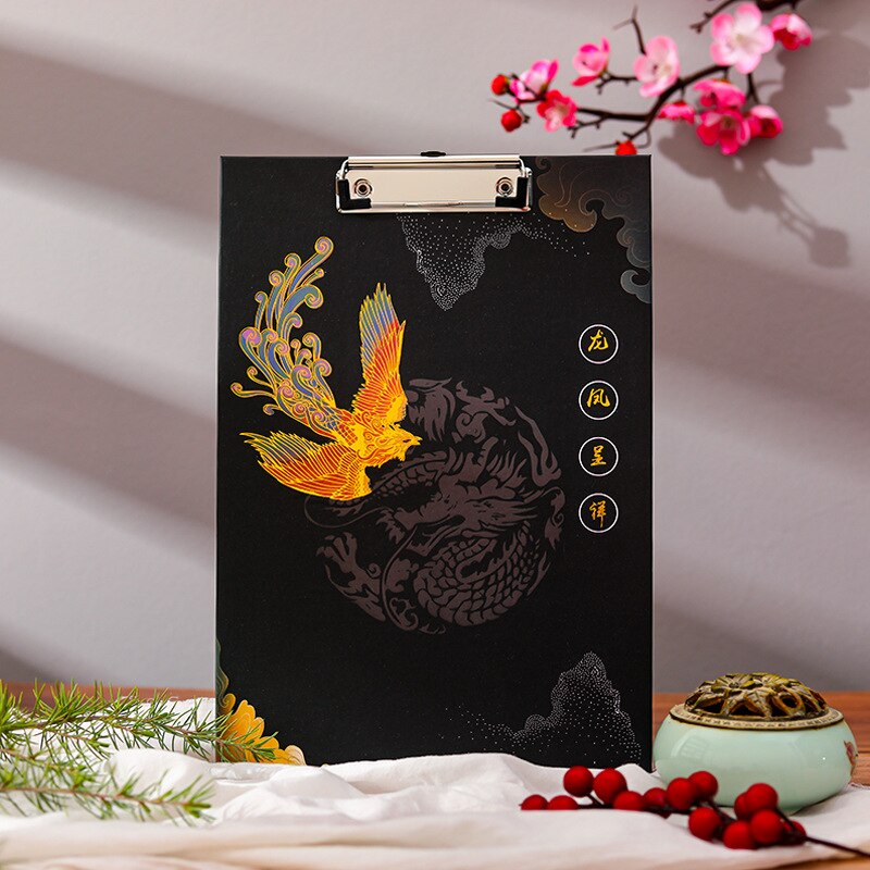 Retro A4 Bronzing Board Clip Student Writing Pad Board Clip Exam Paper Clip Folder Office Student Supplies Stationery: D