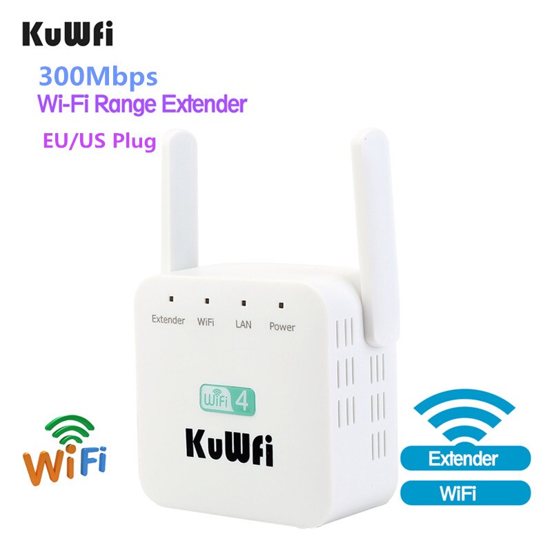 KuWFi 300Mbps Wireless WiFi Repeater 2,4 Ghz AP Router 802.11N Wi-fi Signal Verstärker Range Extender Booster Mit UNS EU stecker: R611