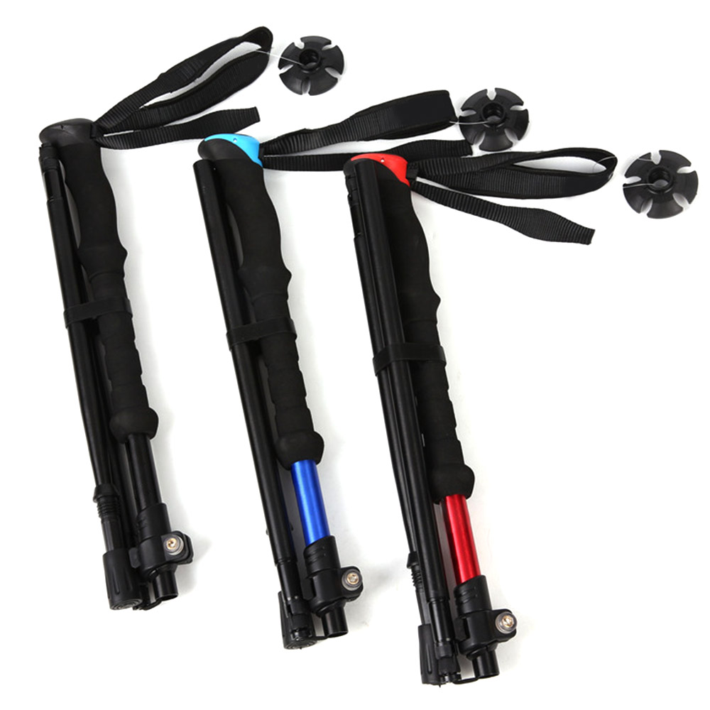 103-130cm Folding Ultralight Quick Lock Trekking Poles Hiking Pole Walking Running Stick Aluminium Alloy