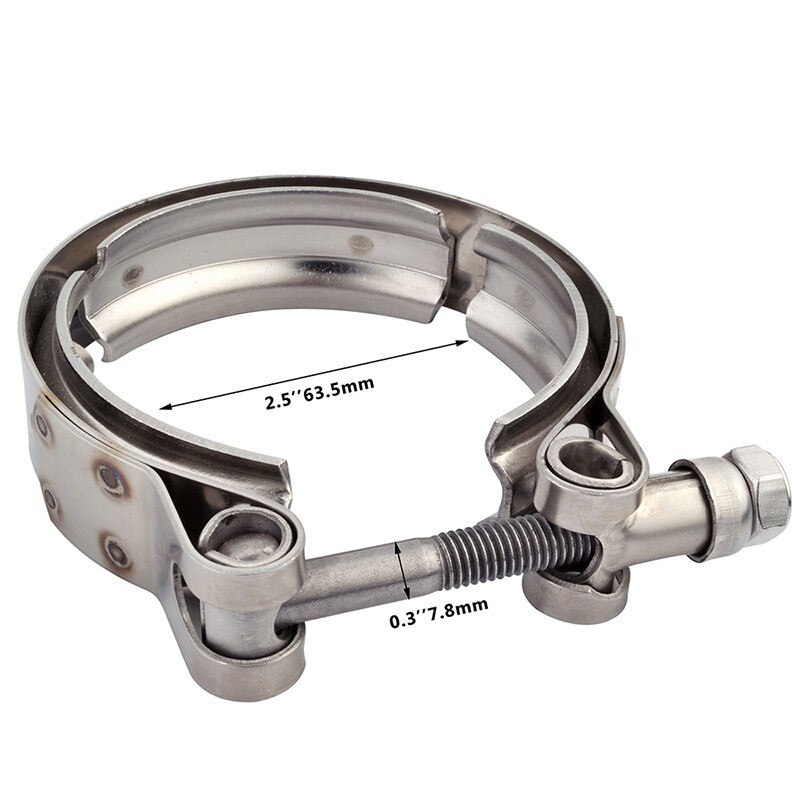 Abrazadera de banda en V para coche, Kit de brida de banda en V de acero inoxidable para tubos de escape, sistema de escape automático, 2/2, 25/2, 5/3/3, 5/4 pulgadas