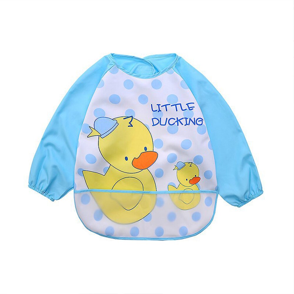 Nuovo arrivo bambino impermeabile bambino mangiare abbigliamento maniche lunghe per bambini grembiule animali del fumetto alimentazione grembiule bavaglino Bandana bambino: 2