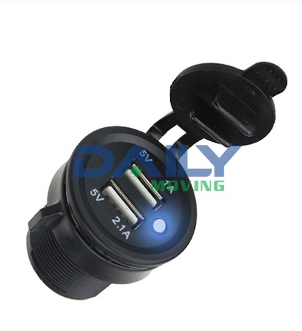 Ip68 vattentäta  dc12v-24v dubbla usb-laddare 2 portar eluttag 5v 2.1a/1a för iphone samsung  z2