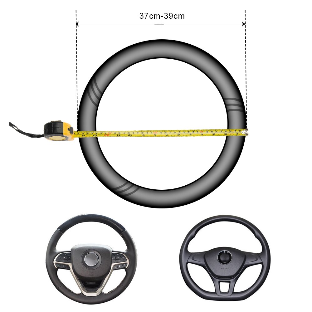 Protector de cuero y fibra de carbono para volante de coche Peugeot, protector de cuero y fibra de carbono para volante de coche Peugeot 108 208 GTI 308 T7 T9 3008 307 5008 508 107 108 207 301 4007 4008
