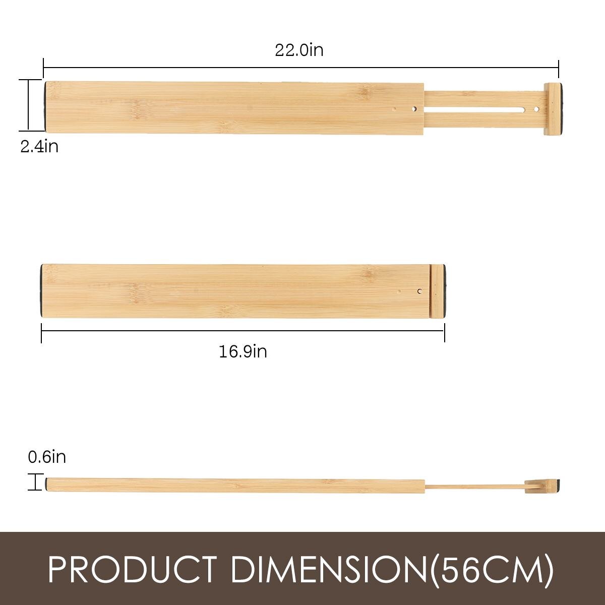 4pcs Adjustable Bamboo Drawer Dividers Wood Organizer Dividers Bedroom Baby Adjustable Bamboo Drawer Dividers for Underwear