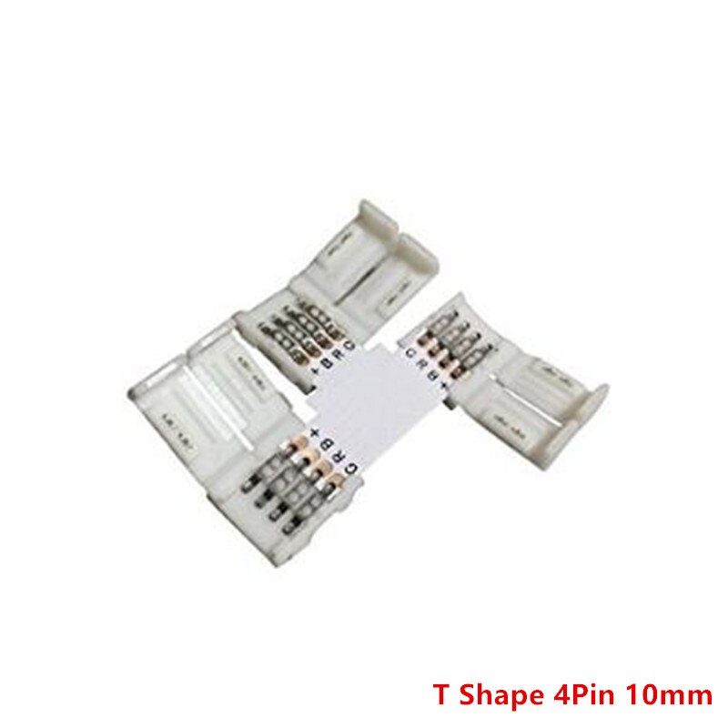 5pcs RGB LED Strip Connector 4pin 10mm L/T/X Shape... – Grandado
