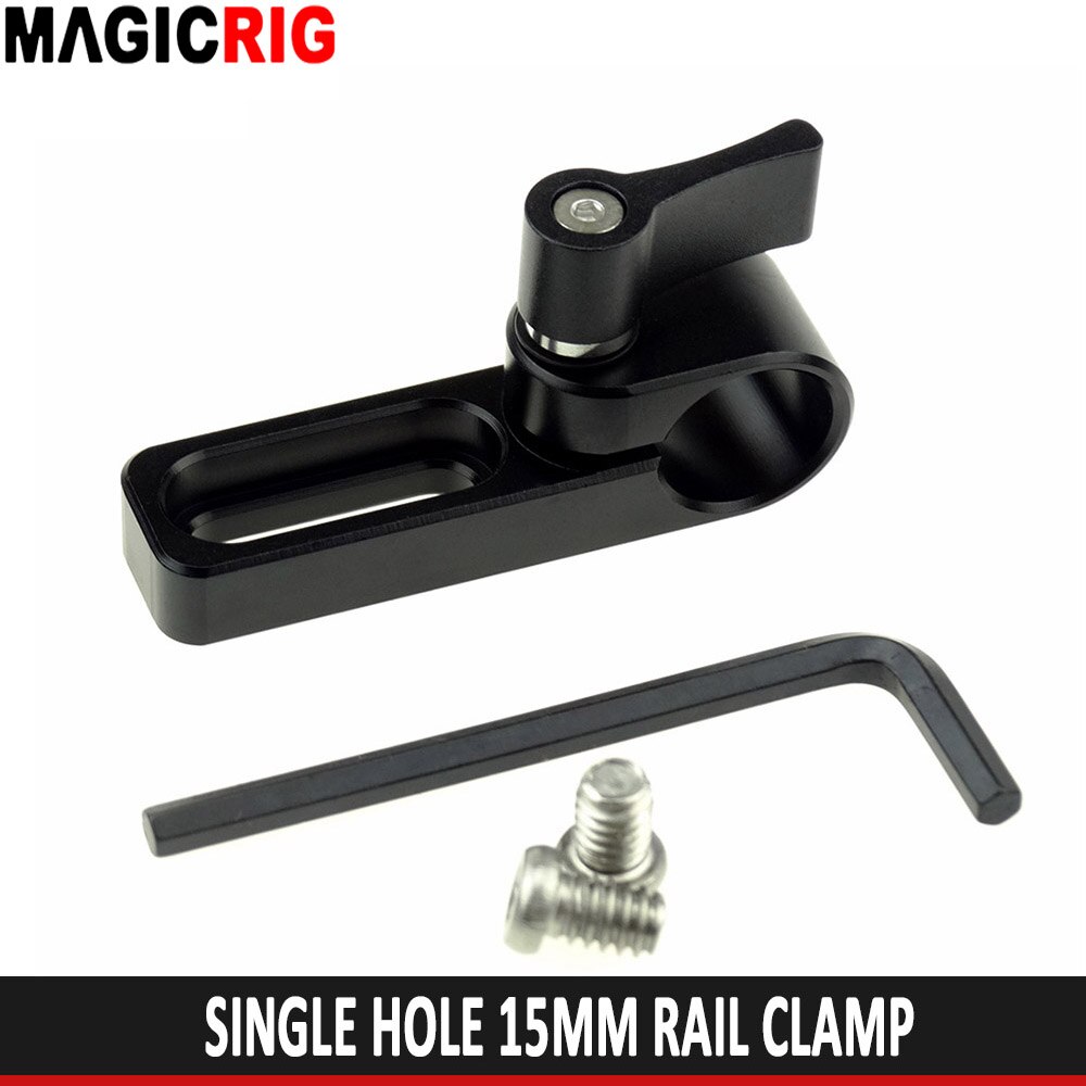 Magicrig Enkel Gat 15Mm Rail Klem Mount Staaf Klem Op Dslr Camera Handvat/Kooi/Plaat Voor Staaf extension Dslr Camera Rig-Y201
