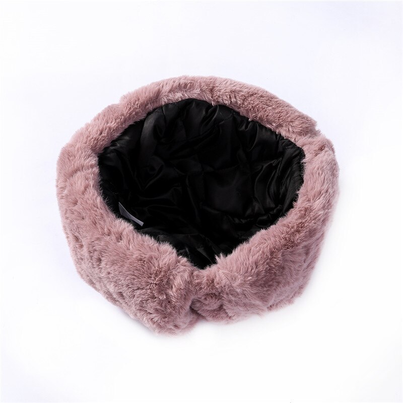 Women Faux Fur Trapper Hat Russian Ushanka Cossack Ski Earflaps Aviator Cap Winter Warm Velvet Bomber Hat