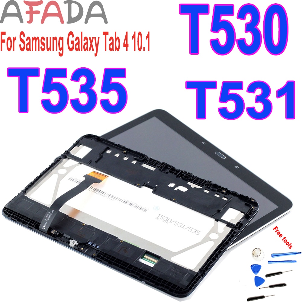 10.1 "remplacement LCD pour Samsung Galaxy Tab 4 10.1 T530 T531 T535 LCD écran tactile numériseur assemblage cadre pièces de réparation