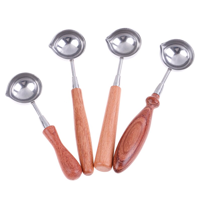 1PCS Wooden Handle Spoon Special Wax Sealing Melting Spoon For Scrapbooking Wax Spoon Retro Wax Seal Stamp Accessories