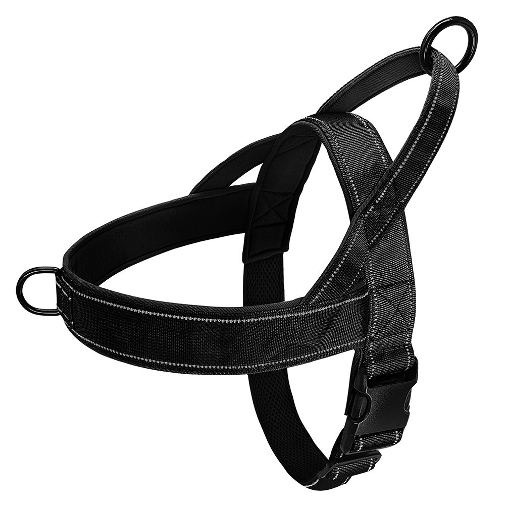Durable Nylon Dog Harness No Pull Dog Harness Vest Reflective Pet Training Harnesses For Small Medium Large Dogs German Shepherd: black / M