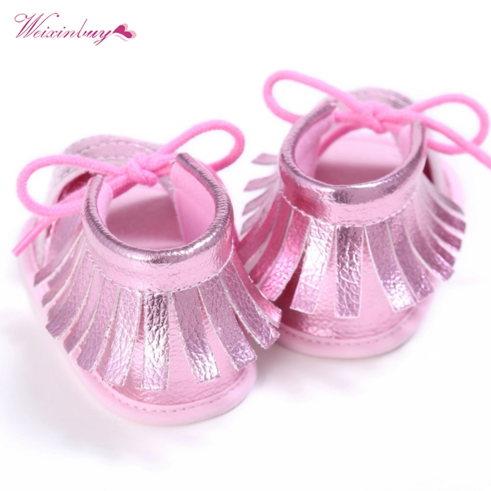Baby Meisjes Sandaal Zomer Glans Kwastje Zachte Non-slip Schoenen 0-18 M