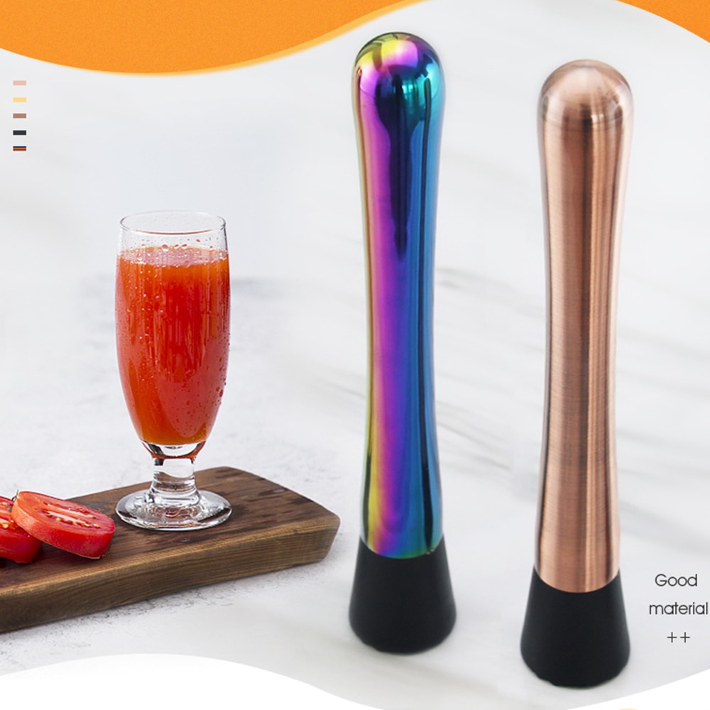 1 Pcs Professionele Bar Rvs Cocktail Sticks Wijn Gehakt Rolling Fruit Muddler Bartending Bar Gereedschap Cocktail Shaker