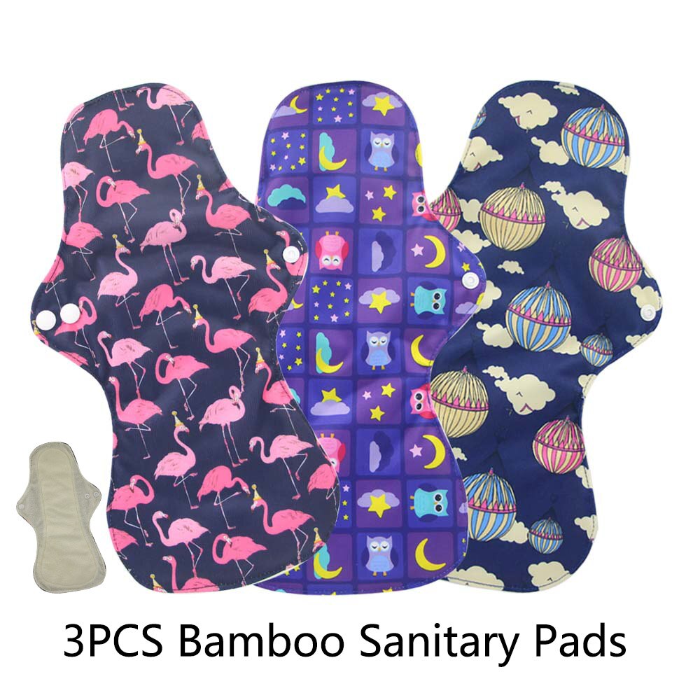 Compresas menstruales de carbón de bambú reutilizables, compresas sanitarias de flujo pesado, lavables, para uso nocturno, Extra grandes, 2 uds.: 455657