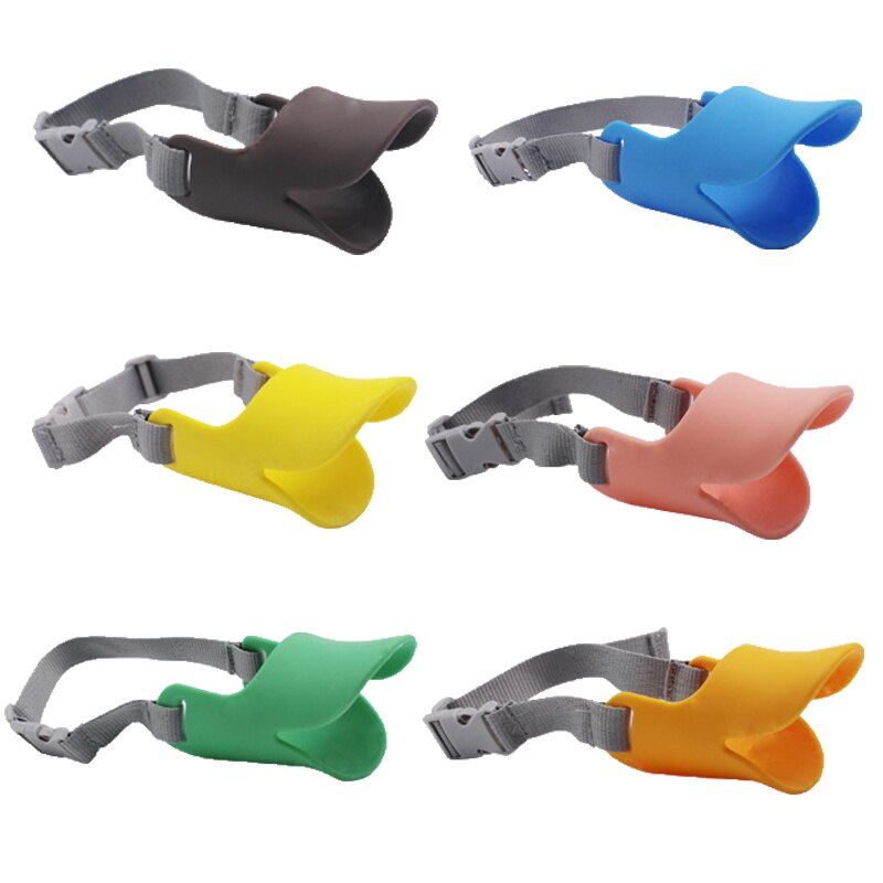 Silicone Dog Muzzle Cute Duck Muzzle Mask For Dogs Anti Bite Stop Barking Small Large Dog Mouth Muzzles Pet Dog Accessories