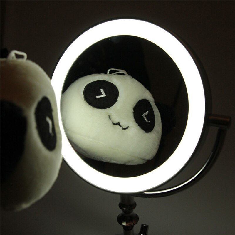 8 pouces Miroir Cosmétique Éclairé Double Face 1/3x Grossissant Miroir De Maquillage avec Lumière Led 2-Face Bureau Luminosité Réglable