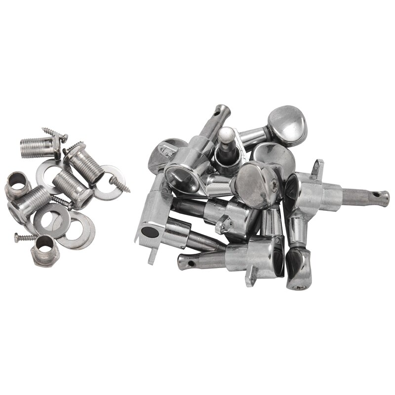 Fleur Tuning Pegs / Strings For Stratocaster / Tele / Acoustic Guitar 6L Silver: Default Title
