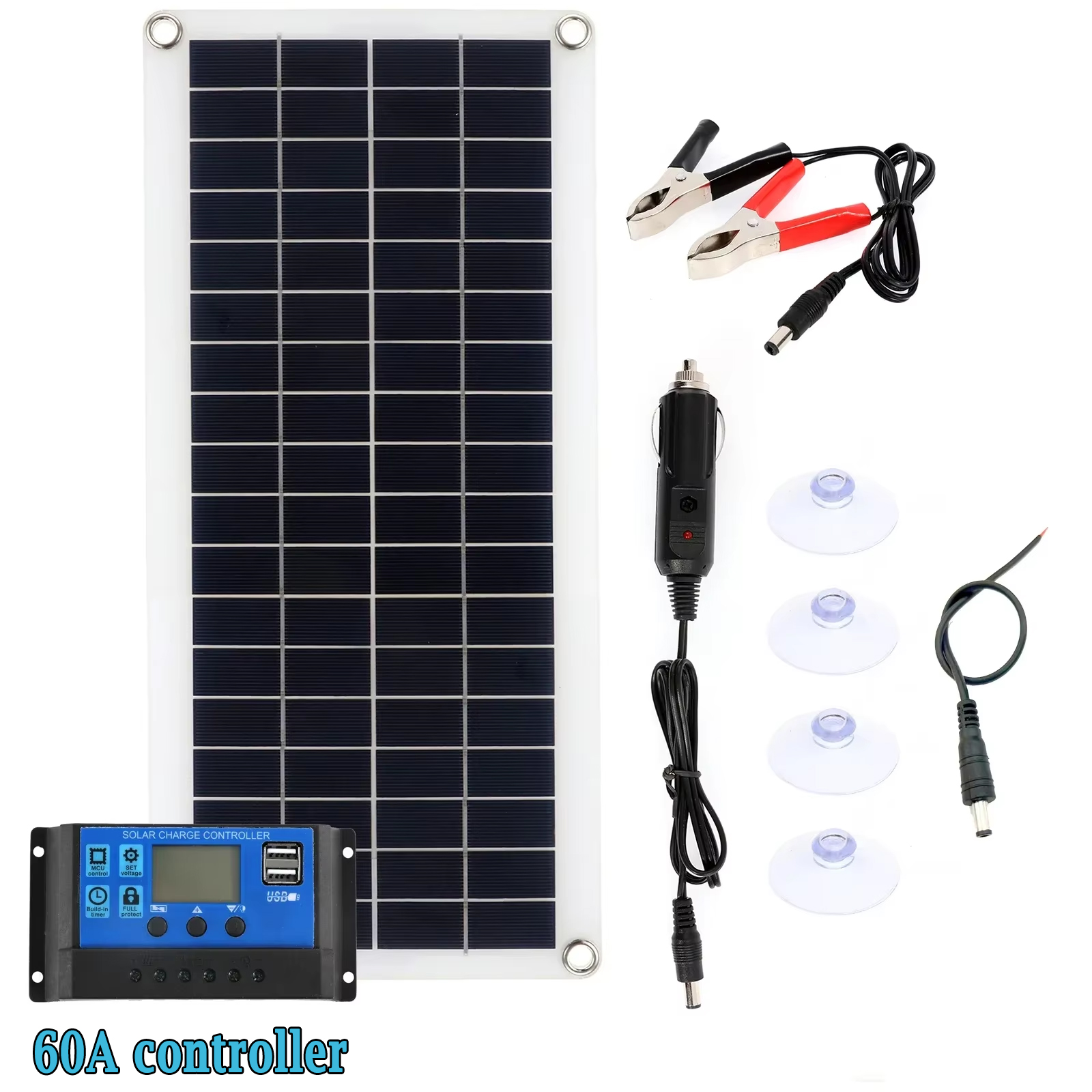 300W 12-18V Solar Panel with 10A-60A Controller Flexible Photovoltaic Power Charging Board for Electronic Phone Car Charging: Snow Camouflage