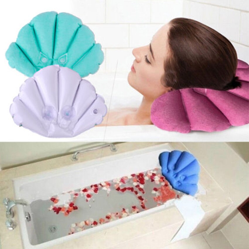 Oreiller de bain gonflable | 1 pièce, coussin de baignoire, coquille de bain en forme de cou, coussin de baignoire, confortable, Spa gonflable, pour la maison, oreiller de bain, tasses, accessoires de salle de bain
