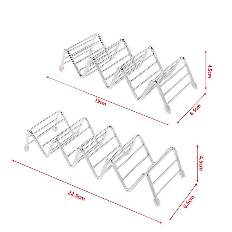 Wave Shape Stainless Steel Taco Holders Mexican Food Rack Holder Stand Shells Display Dog Hard 1-4 Taco Rack K1T7