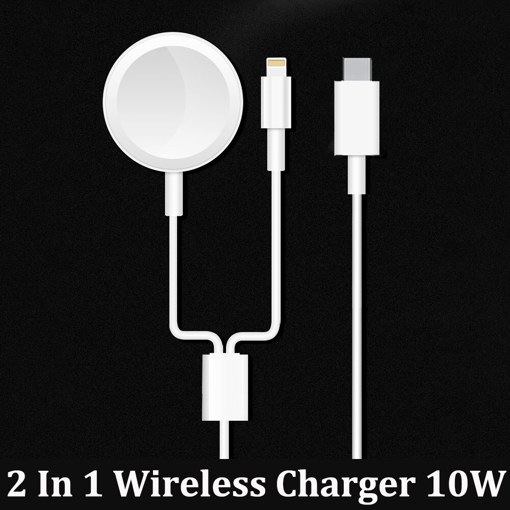 Smart 2 In 1 Magnetische Draadloze Qi Lader Voor Apple Horloge Serie Se/6/5/4/3/2/1 &amp; Snelle Oplaadkabel Voor Alle Iphone En Ipads: Default Title