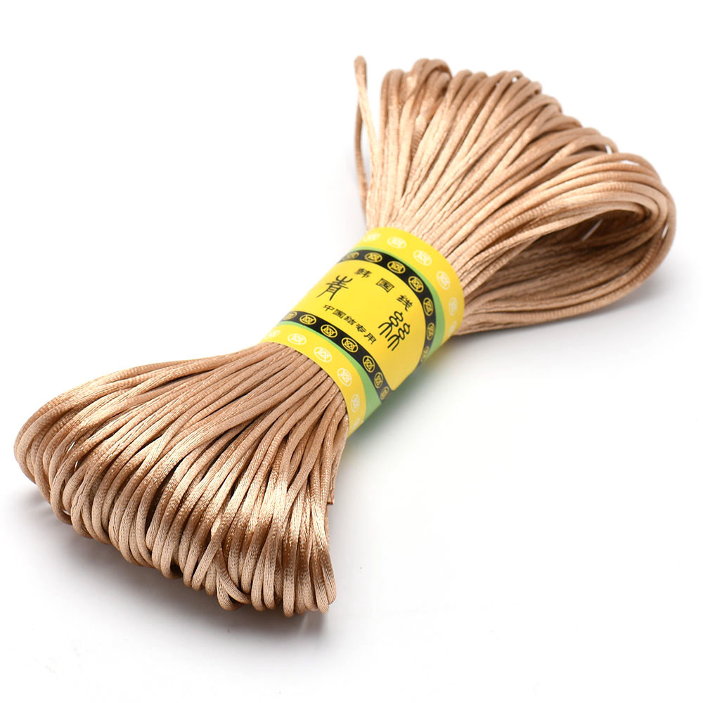 20 m 1,5 mm Satin--Nylon-Zierkordel, Rattail-Kordel, chinesischer Knoten: dunkel Grau