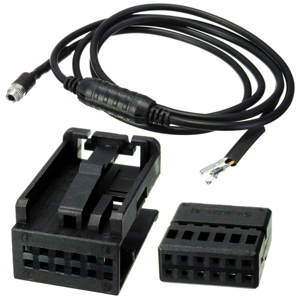 Câble auxiliaire Audio et musique noir femelle, 12 broches, 3.5mm, pour BMW E60 E63 5 6 Series 550i 520d 525d 525xd 530d 530xd