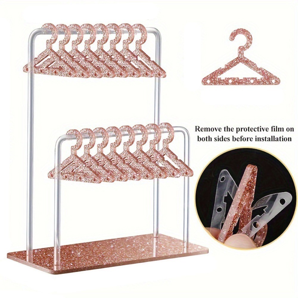 Jewelry Organizer 16pcs Hangers Shaped Jewelry Holder Detachable Acrylic Dangle Earrings Display Racks Transparent Stable: GRAY