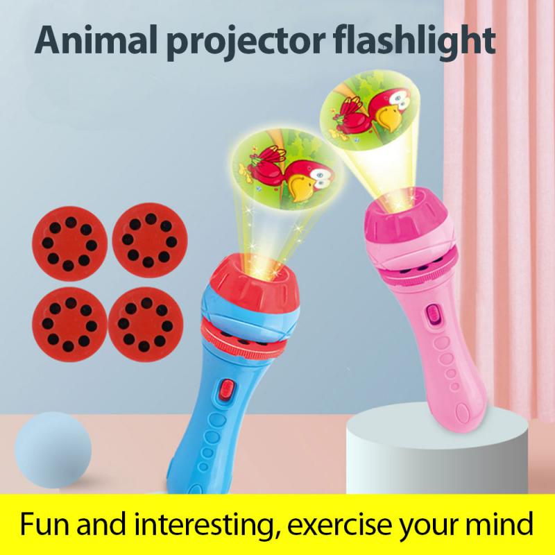 Children&#39;s Projector Flashlight Early Education Bedtime Storytelling Projector Flashlight Baby Sleep Tale Science Education Toy