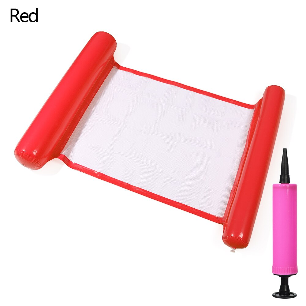 1SET Summer Amusement Inflatable Pool Floats Water Hammock Relax Swimming Floating Chair Beach Pool Accessories With Air Pump: red