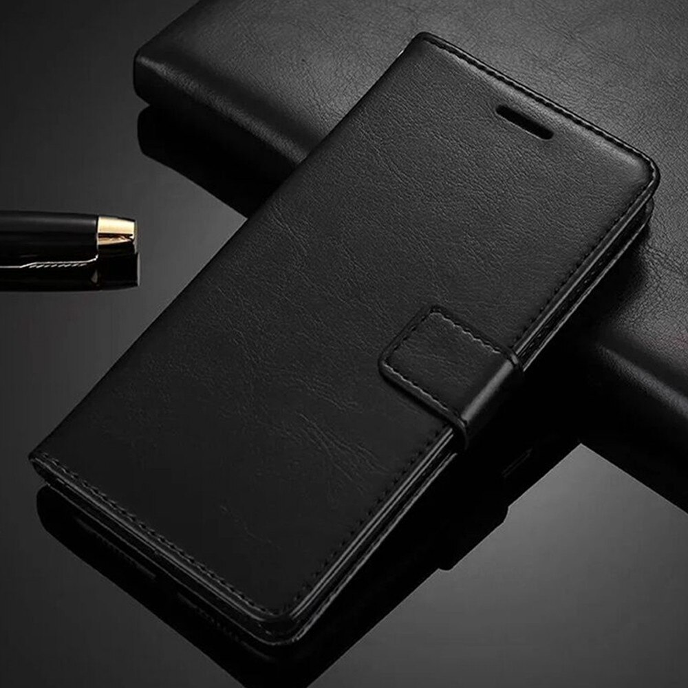 Pu Leather wallet flip case For huawei y8p y5p y7p Magnetic holster phone case cover huawey y 8p 5p 7p y5 y7 y8 p protect fundas: Y7p / Black