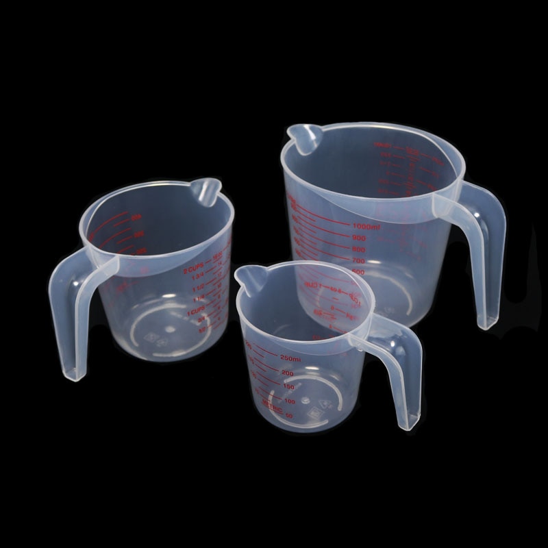 250/500/1000ML Plastic Measuring Cup Jug Pour Spout Surface Kitchen Tool Supplies cup with graduated Kitchen1pcs