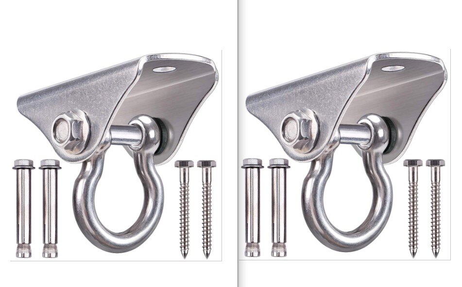 Stainless Steel Heavy Duty Swivel Rotating Hook Household 180 Degree Swing Hangers Suspension Hooks Accessories 1 set: 2 Sets
