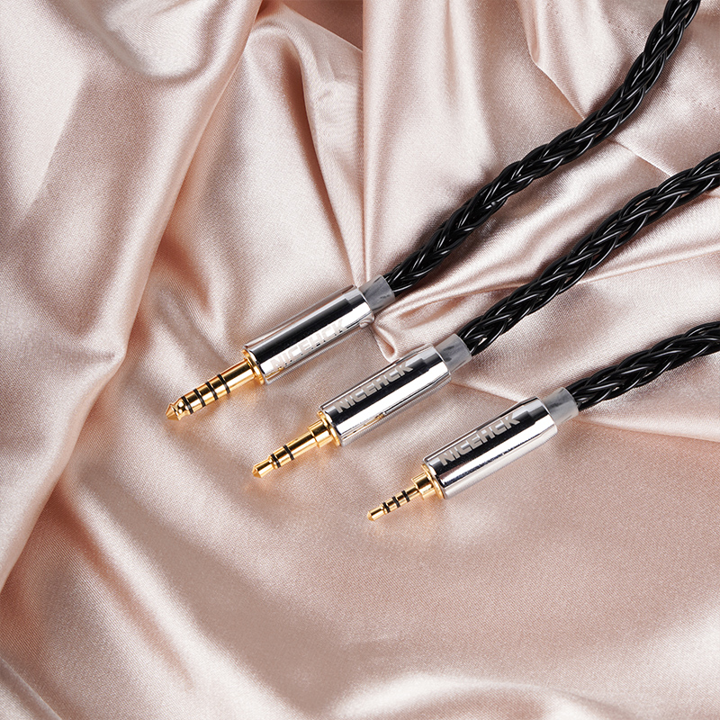 NICEHCK BlackCat Ultra 8 Strands Zinc Copper Alloy Oil Soaked Replace Cable 3.5/2.5/4.4mm MMCX/2Pin for T2plus Heart Mirror IEM