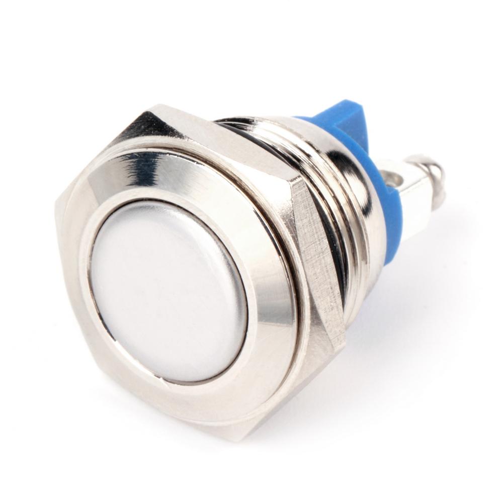 16mm Start Horn Button Momentary Nickel Plated Brass Metal Push Button Practical Waterproof Switch