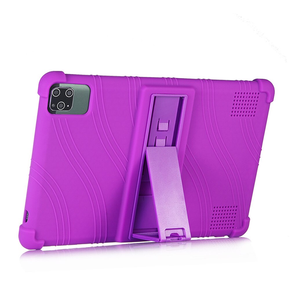 10.1 Inch Tablet Case - Kids Friendly Soft Silicone Adjustable Stand Cover for Android 9.0: Purple