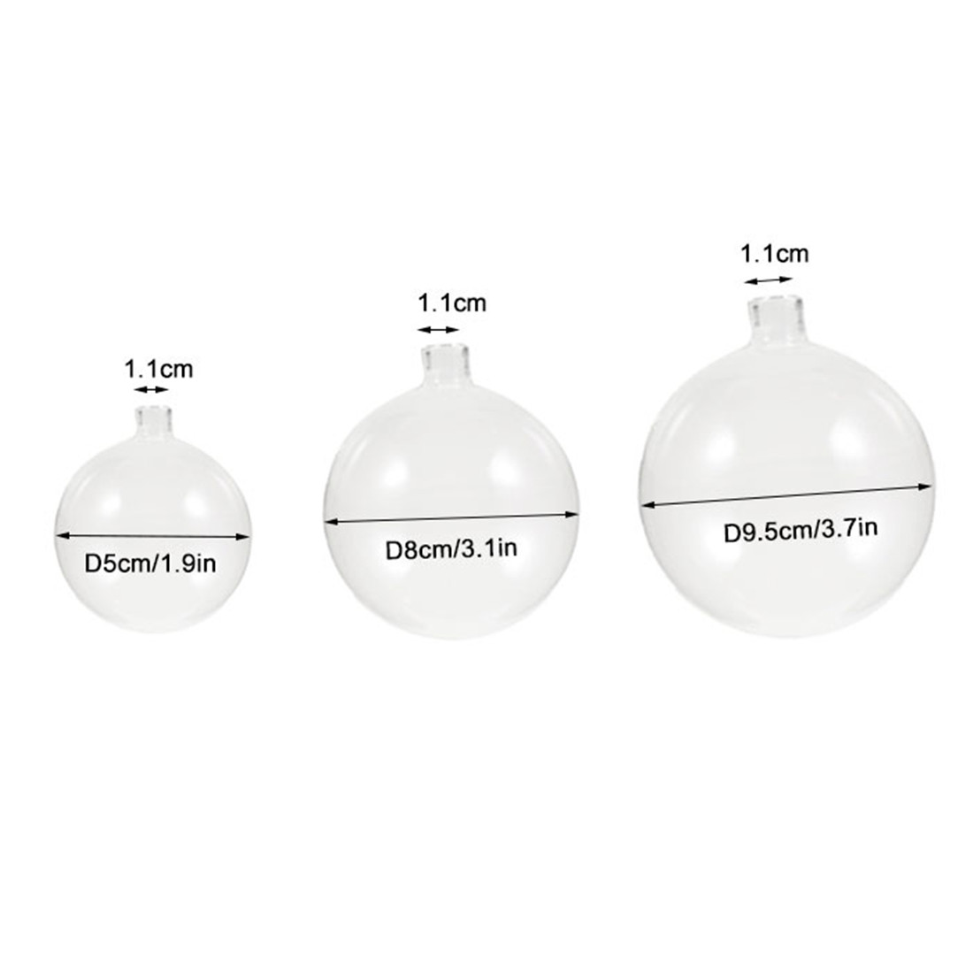 Klarer D5cm D8cm D10cm Globus G4 Glasschirm-Ersatz mit 1,1 cm Öffnung, 11 mm See, G4 transparenter Lampenschirm-Gewinde-OutCover