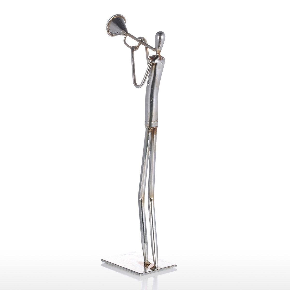 Orkest Trompet Tooarts Metalen Sculptuur Ijzeren Sculptuur Abstracte Sculptuur Moderne Sculptuur Band Instrument Thuis Decoratie: Light Grey