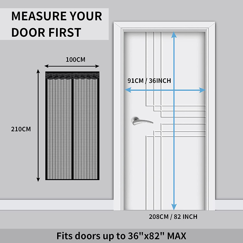 Cortinas antimosquitos para insectos y moscas, malla de red magnética, cierre automático, pantalla de puerta, cortina de cocina, verano